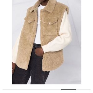 Maje KHAKI
Faux fur and knit jacket